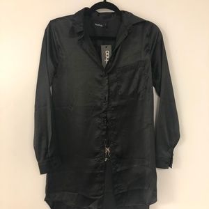 Kayla Satin Embroidered Cherry Blossom Night Dress